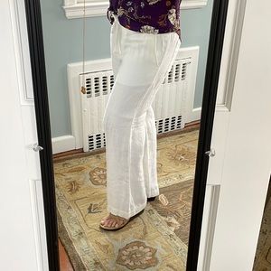 Ann Taylor LOFT white linen drawstring pants NWOT size Small petite